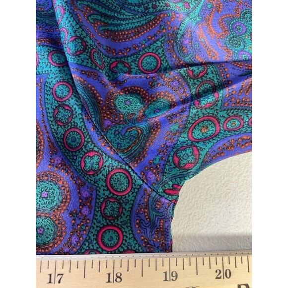 Vintage 80s Nicola Button Up Top Blouse Womens Size 10 Purple Paisley Print - Picture 9 of 9